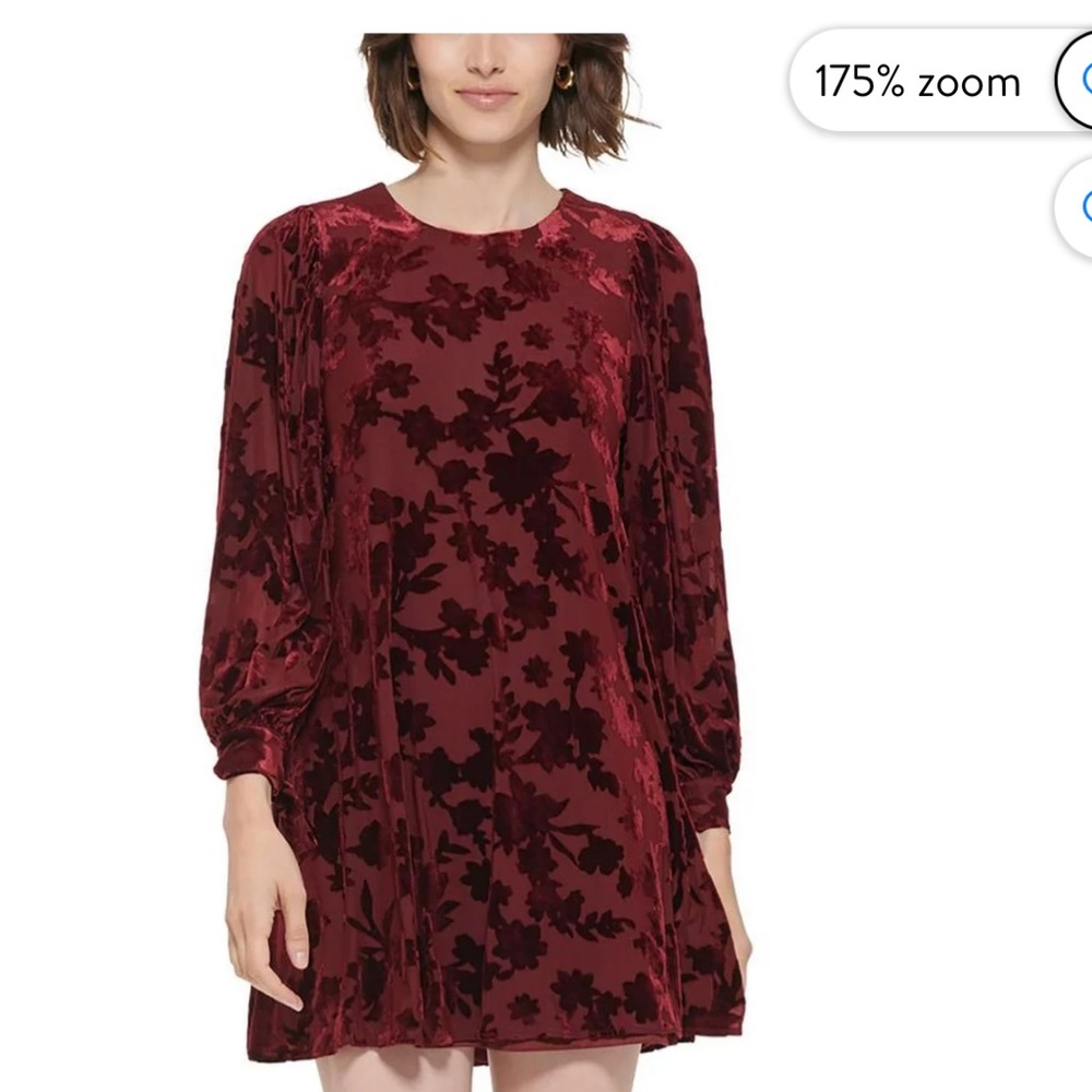 NWT CK mini burgundy velvet dress sz 8